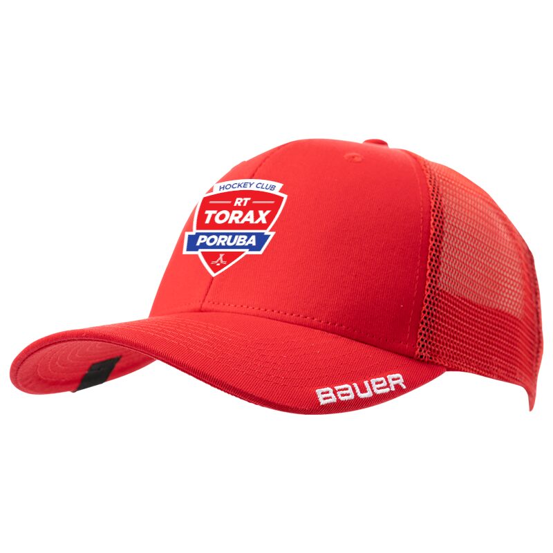 Fan čepice BAUER NE TEAM 9FORTY ADJ CAP Poruba LOGO RED červená